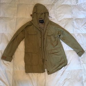 Lands End Women’s Khaki/Green Raincoat
